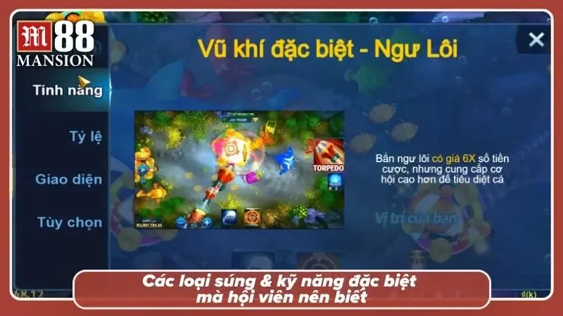 Bật mí kho vũ khí tại bắn cá M88